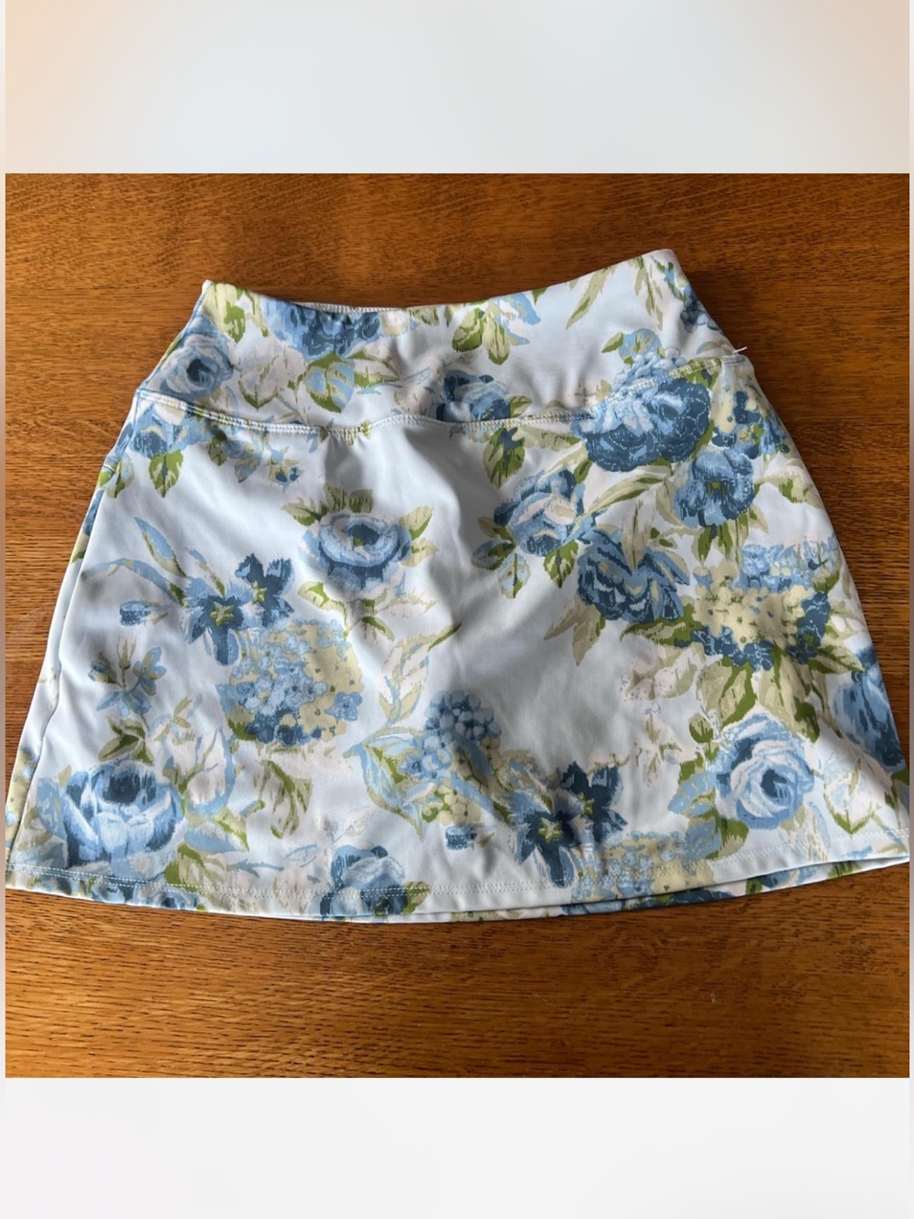 Laura Ashley Blue & White Floral A-Line Skirt